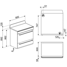 Load image into Gallery viewer, Smeg 90cm Victoria Dual Fuel Pyrolytic Freestanding Oven TRA90BLP2