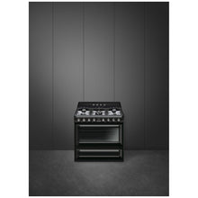 Load image into Gallery viewer, Smeg 90cm Victoria Dual Fuel Pyrolytic Freestanding Oven TRA90BLP2