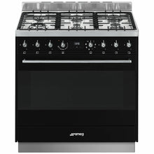 Load image into Gallery viewer, Smeg 90cm Dual Fuel Oven/Stove Black CS9GMNA