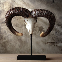 Load image into Gallery viewer, Antique Wild Goat Skull Sculpture Handmade