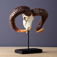 Load image into Gallery viewer, Antique Wild Goat Skull Sculpture Handmade