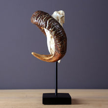 Load image into Gallery viewer, Antique Wild Goat Skull Sculpture Handmade
