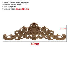 Load image into Gallery viewer, Rectangle Carving Natural Wood Appliques For Furniture Cabinet