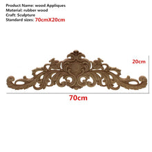 Load image into Gallery viewer, Rectangle Carving Natural Wood Appliques For Furniture Cabinet