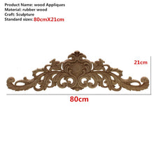 Load image into Gallery viewer, Rectangle Carving Natural Wood Appliques For Furniture Cabinet