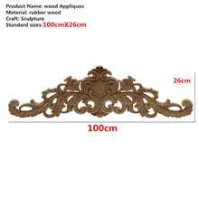 Load image into Gallery viewer, Rectangle Carving Natural Wood Appliques For Furniture Cabinet