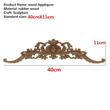 Load image into Gallery viewer, Rectangle Carving Natural Wood Appliques For Furniture Cabinet