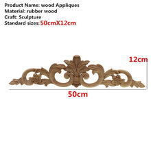 Load image into Gallery viewer, Rectangle Carving Natural Wood Appliques For Furniture Cabinet