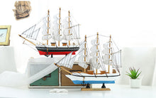 Load image into Gallery viewer, Vintage Mediterranean Wooden Sailing Boat