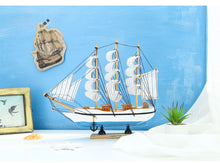 Load image into Gallery viewer, Vintage Mediterranean Wooden Sailing Boat