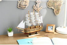 Load image into Gallery viewer, Vintage Mediterranean Wooden Sailing Boat