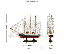 Load image into Gallery viewer, Vintage Mediterranean Wooden Sailing Boat