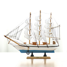 Load image into Gallery viewer, Vintage Mediterranean Wooden Sailing Boat