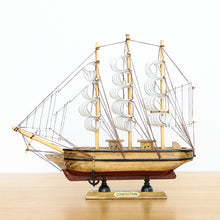 Load image into Gallery viewer, Vintage Mediterranean Wooden Sailing Boat
