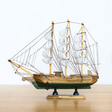 Load image into Gallery viewer, Vintage Mediterranean Wooden Sailing Boat