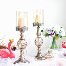 Load image into Gallery viewer, Metal Candle Holder Luxury Glass