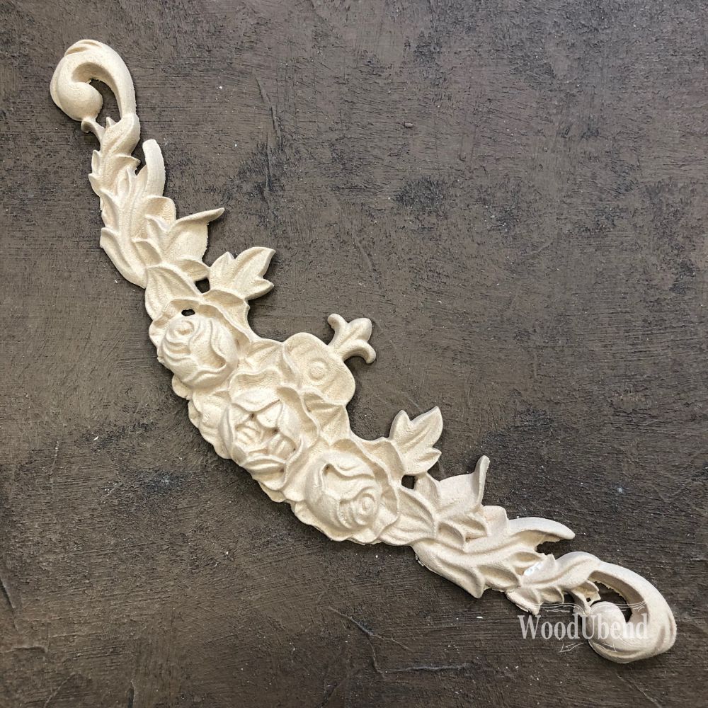 WoodUBend mouldings Pack of Two Floral Swags WUB2110 23x5.5cms