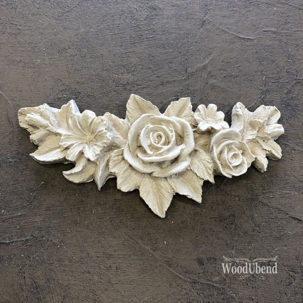 WoodUBend mouldings pack of Two Flower Garlands WUB0348 11.5x5.5cms