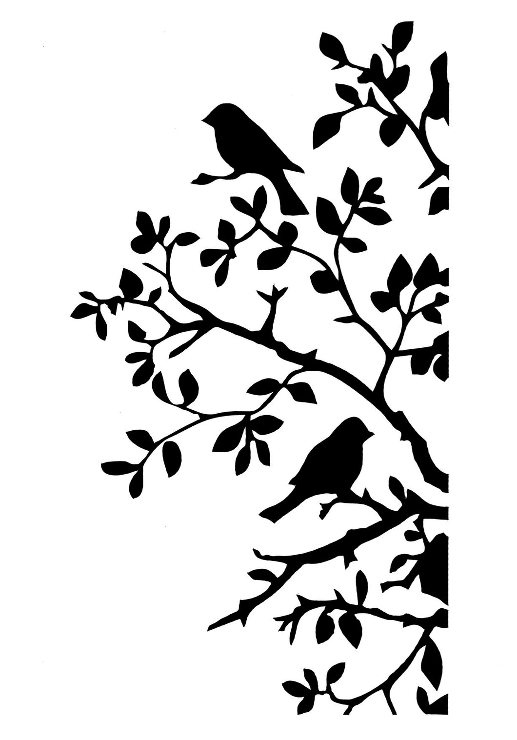 Stencil Posh Birds and Bendy Branches