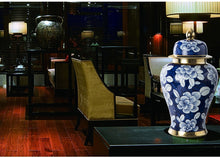Load image into Gallery viewer, Antique Royal Hand painted Blue and white Ceramic Ginger Jars
