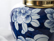 Load image into Gallery viewer, Antique Royal Hand painted Blue and white Ceramic Ginger Jars
