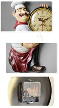 Load image into Gallery viewer, Vintage Wall Clock Chef Statue
