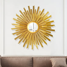 गैलरी व्यूवर में इमेज लोड करें, European Wrought Iron Sun Decorative Wall Mirror
