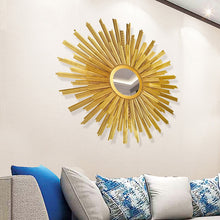 गैलरी व्यूवर में इमेज लोड करें, European Wrought Iron Sun Decorative Wall Mirror
