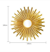 गैलरी व्यूवर में इमेज लोड करें, European Wrought Iron Sun Decorative Wall Mirror
