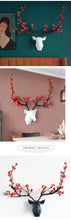गैलरी व्यूवर में इमेज लोड करें, 3d Deer head With Flower Antler Wall Decor
