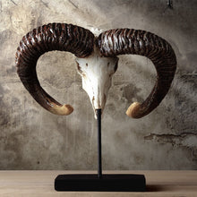गैलरी व्यूवर में इमेज लोड करें, Antique Wild Goat Skull Sculpture Handmade
