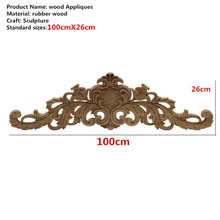 Load image into Gallery viewer, Rectangle Carving Natural Wood Appliques For Furniture Cabinet
