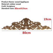 गैलरी व्यूवर में इमेज लोड करें, Rectangle Carving Natural Wood Appliques For Furniture Cabinet
