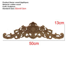 Load image into Gallery viewer, Rectangle Carving Natural Wood Appliques For Furniture Cabinet
