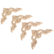 गैलरी व्यूवर में इमेज लोड करें, 4pcs 8*8cm Wood Carved Corner Onlay Furniture Home Decorations Unpainted Applique
