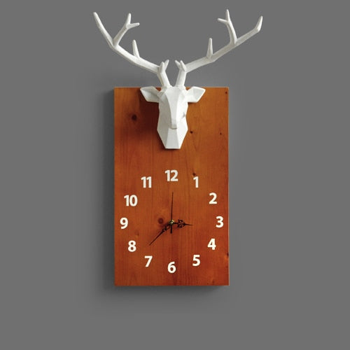Deer Face Wall Clock Modern Design