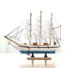 Load image into Gallery viewer, Vintage Mediterranean Wooden Sailing Boat
