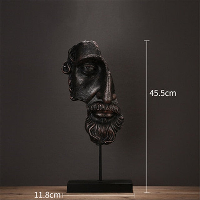 Human Face Resin Decoration Sculpture