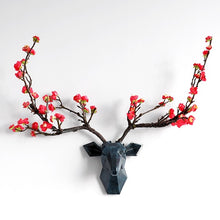 Load image into Gallery viewer, 3d Deer head With Flower Antler Wall Decor
