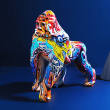 Load image into Gallery viewer, Creative Colorful Graffiti Gorilla Sculpture
