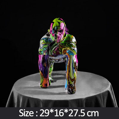 Creative Colorful Graffiti Gorilla Sculpture