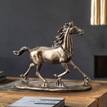 Load image into Gallery viewer, Antique Brass Horse Resin Sculpture
