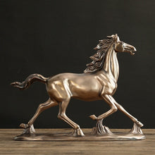 गैलरी व्यूवर में इमेज लोड करें, Antique Brass Horse Resin Sculpture
