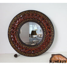 गैलरी व्यूवर में इमेज लोड करें, Antique Big Mirror Bamboo &amp; Wooden Frame
