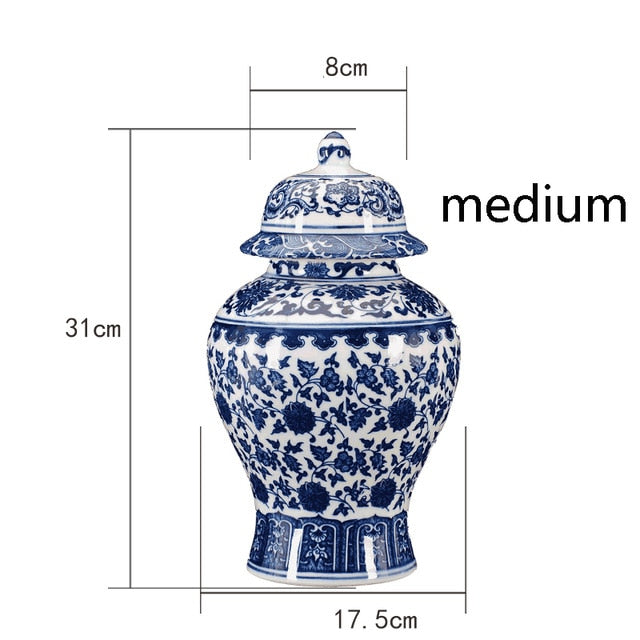 Antique Blue and White Porcelain Ginger Jars