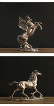 Load image into Gallery viewer, Antique Brass Horse Resin Sculpture
