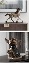 Load image into Gallery viewer, Antique Brass Horse Resin Sculpture

