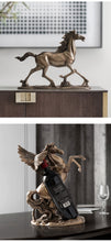 गैलरी व्यूवर में इमेज लोड करें, Antique Brass Horse Resin Sculpture
