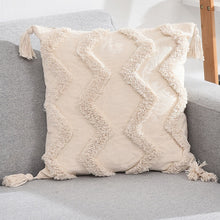 Load image into Gallery viewer, Beige Tassels Decorative Cushion Cover 45x 45cm/30x50cm
