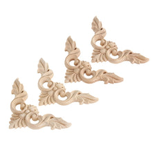 गैलरी व्यूवर में इमेज लोड करें, 4pcs 8*8cm Wood Carved Corner Onlay Furniture Home Decorations Unpainted Applique
